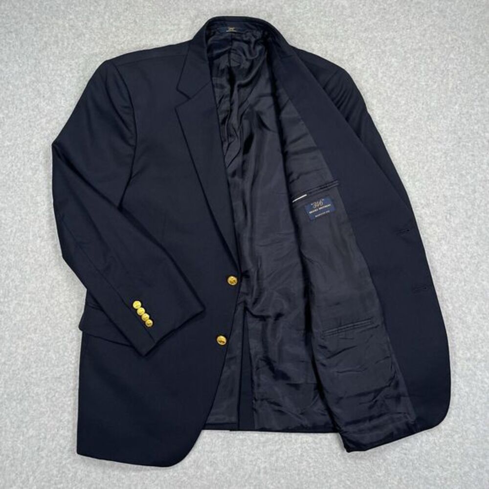 Brooks Brothers 346 Madison Fit Blazer Mens‎ 43R Wool Gold Buttons Sport Coat